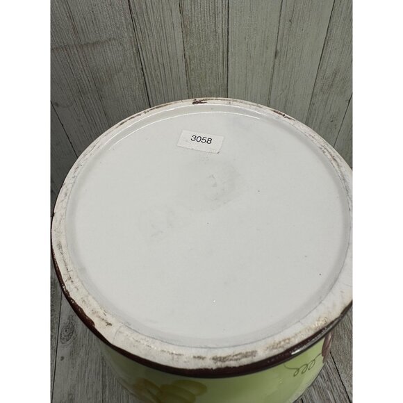 Vtg Cobalt Blue 11" Tall Cookie Jar BISCOTTI Canister Fall Leaves French Country - Picture 10 of 12